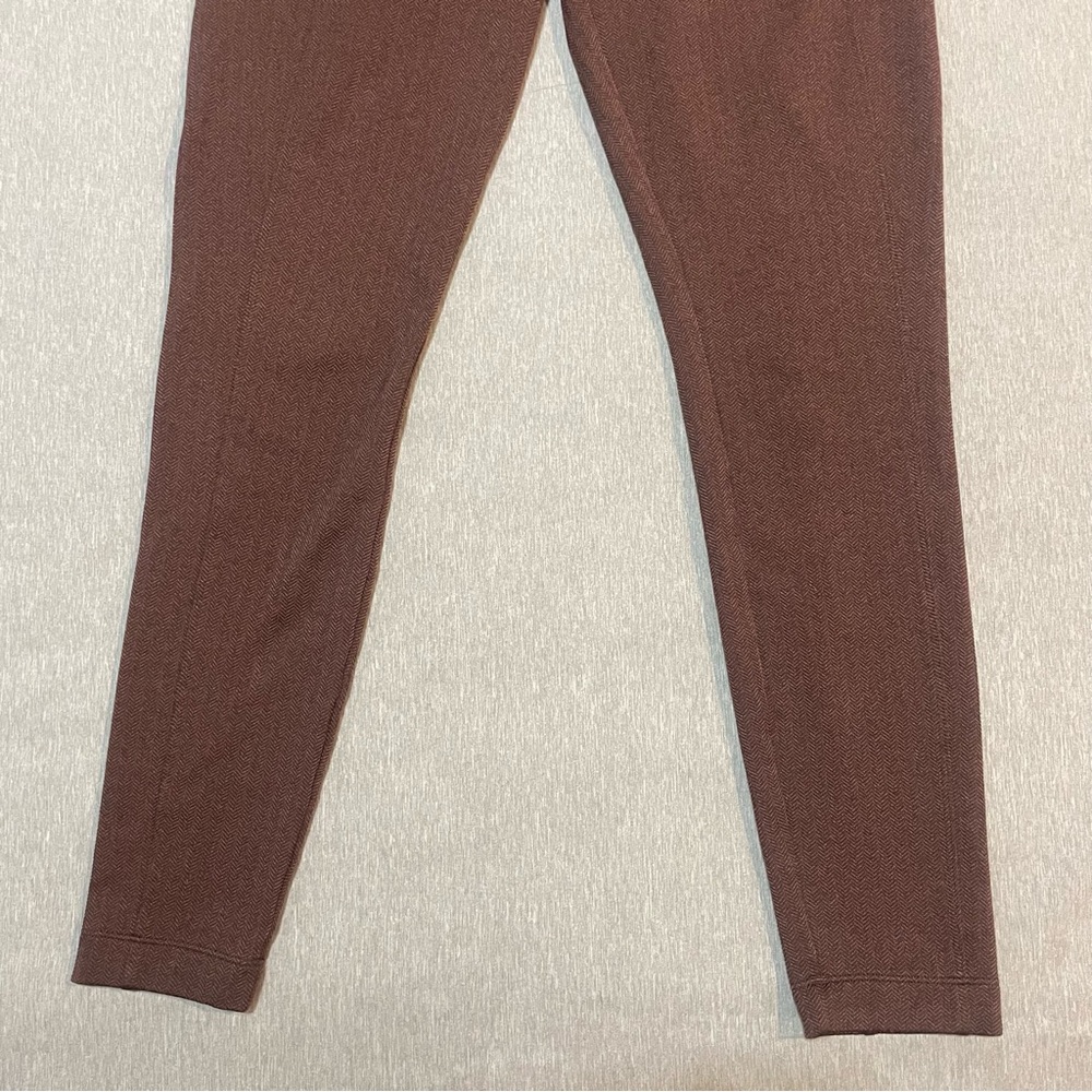 Athleta Delancey Herringbone Tight Brown Leggings Size Small Petite Workwear - Picture 4 of 11